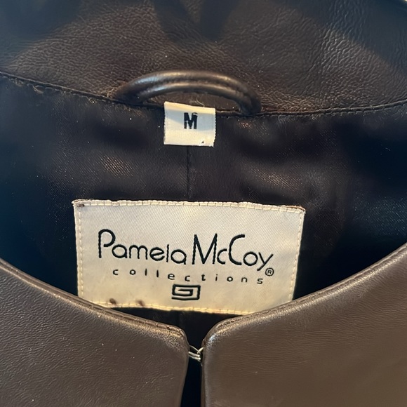 Brown Leather jacket by Pamela McCoy Collections. Women’s sz M. - Picture 15 of 16